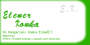 elemer komka business card